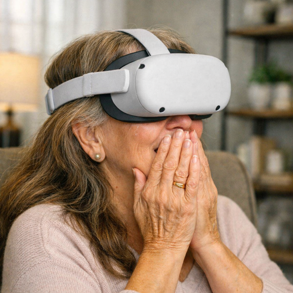 Rochelle moved to tears while reliving cherished memories in VR
